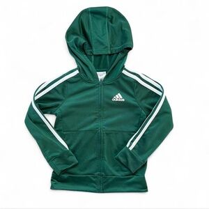 Adidas Kids Forest Green 3-Stripe Full Zip Hoodie Track Jacket 4T Regular Fit
